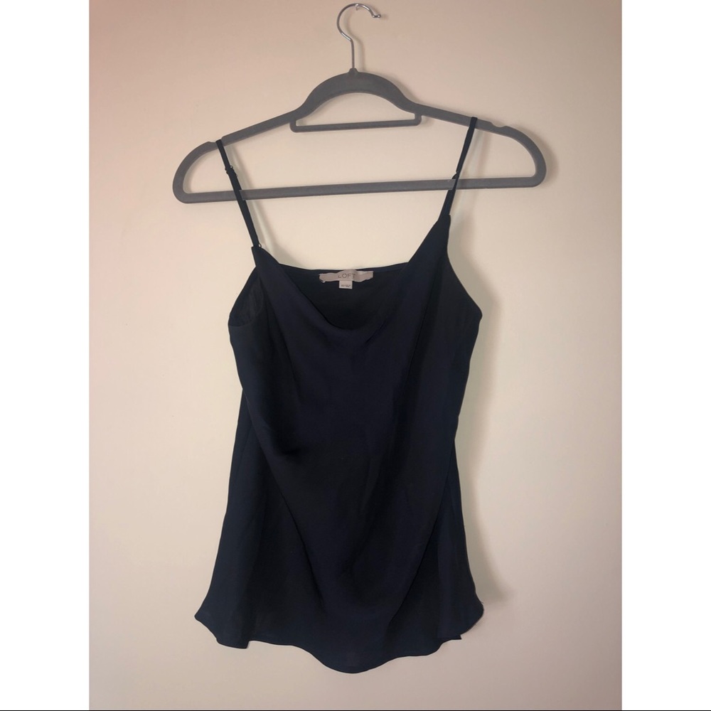 LOFT Satin Cami Navy Size XS